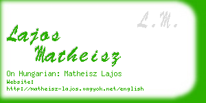 lajos matheisz business card